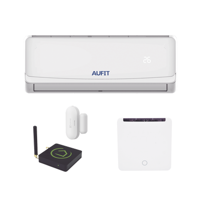 AUFIT - Kit para automatización / Compatible con cualquier Minisplit AUFIT / Minisplit CHI-R32-12K-110 / Termostato IR2900ZW / Hub controlador HC8 /  Contacto magnético Inalámbrico CST2C