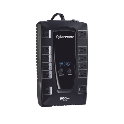CYBERPOWER - UPS de 900 VA/480 W, Topología Línea Interactiva, Entrada 120 Vca NEMA 5-15P, Tipo Gabinete Compacto, Con 12 Tomas NEMA 5-15R