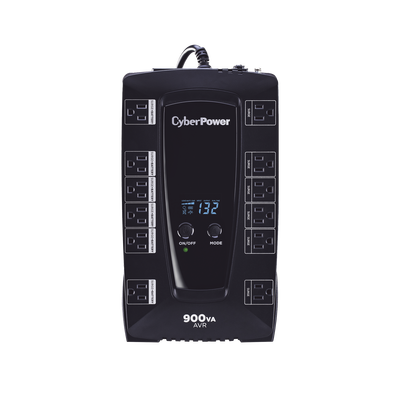 CYBERPOWER - UPS de 900 VA/480 W, Topología Línea Interactiva, Entrada 120 Vca NEMA 5-15P, Tipo Gabinete Compacto, Con 12 Tomas NEMA 5-15R