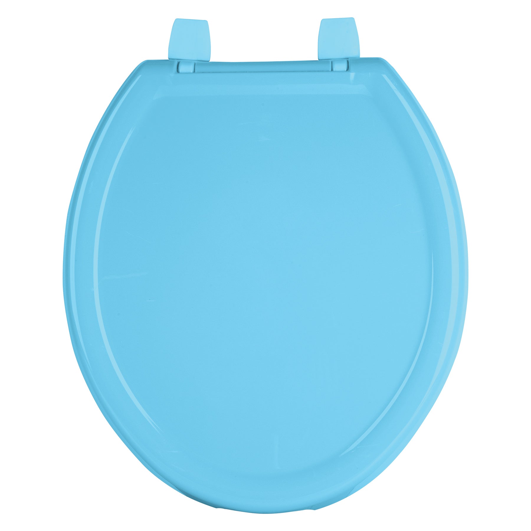 Asiento redondo ligero con tapa para WC, azul, FOSET BASIC