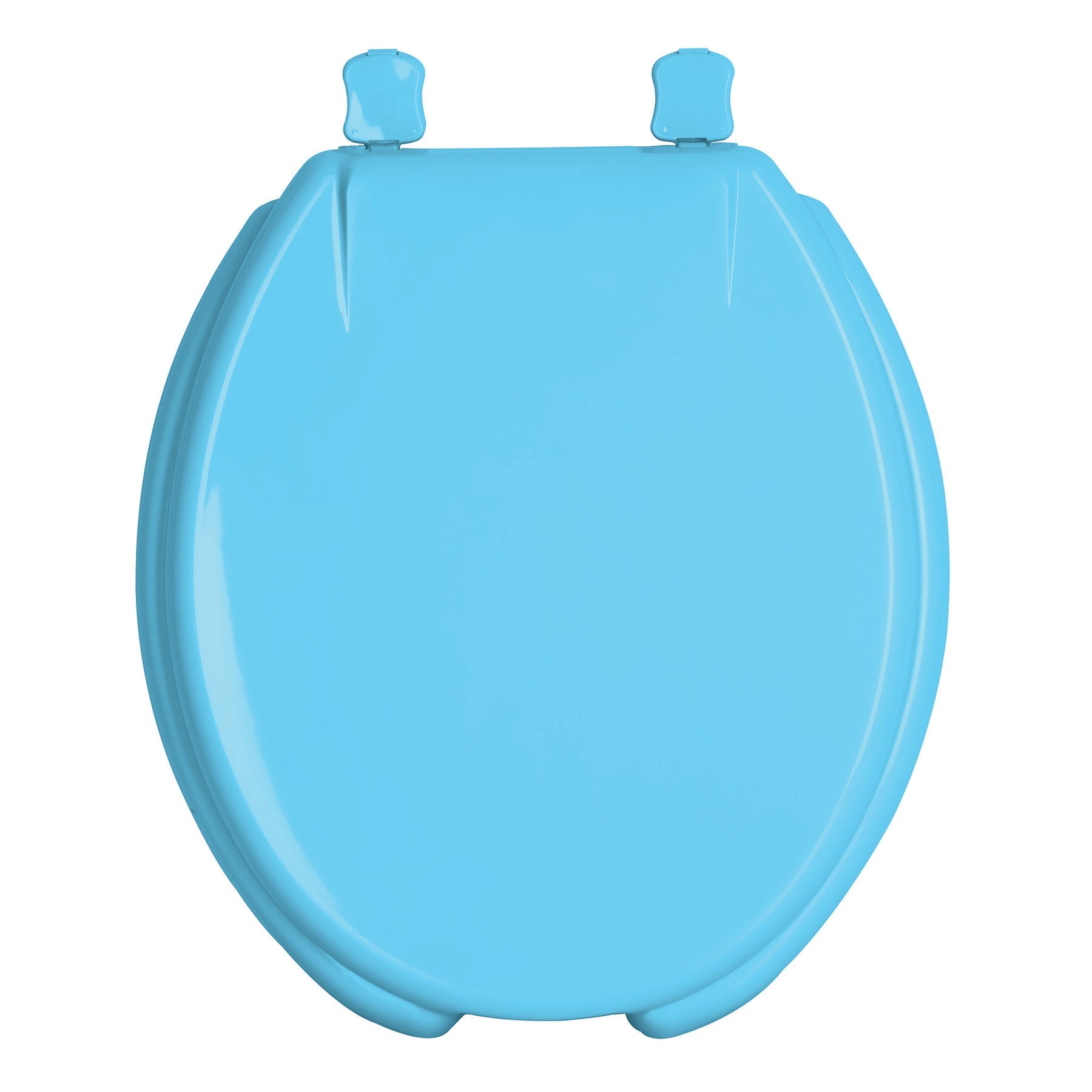 Asiento redondo con tapa para WC, abierto, azul, FOSET