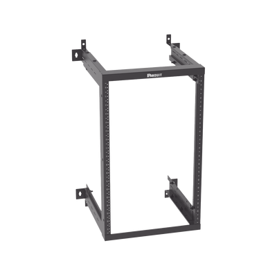 PANDUIT - Rack PanZone® de Montaje en Pared, de 19in, Profundidad Ajustable, Rieles Numerados y Roscados #12-24, 18 UR, Color Negro