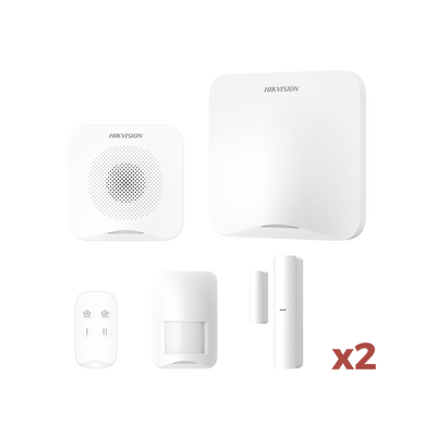 HIKVISION - (AX HOME) KIT de Alarma AX HOME / Incluye: 1 Hub con batería de respaldo / 1 Llavero / 1 PIR / 2 Contactos Magnéticos / 1 Sirena / Wi-Fi / 3G/4G / Compatible con Hik-Connect P2P y Hik-Partner PRO