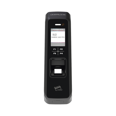 ROSSLARE SECURITY PRODUCTS - Lector de huella con LCD/ 4 Botones de Función / lector  Mifare 13.56 Mhz y Bluetooth