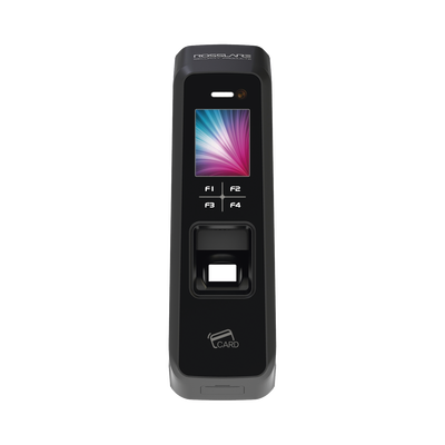 ROSSLARE SECURITY PRODUCTS - Lector de huella con LCD/ 4 Botones de Función / lector  Mifare 13.56 Mhz y Bluetooth