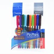 AZOR - Bolígrafo Pin Point Mandala Punta Fina 0.7mm Colores Surtidos C/10 Piezas