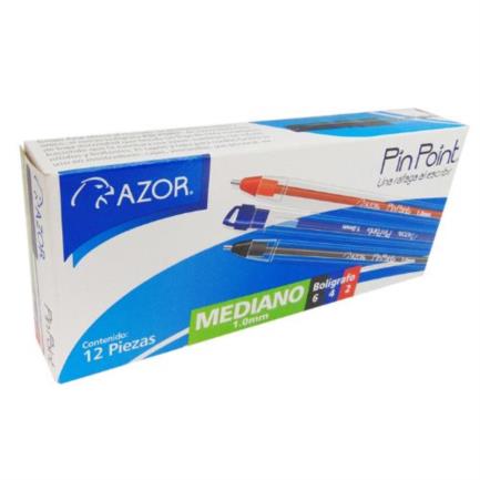 AZOR - Bolígrafo Azor Pin Point Mediano 1.0mm Surtido Caja C/12