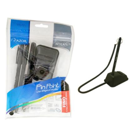 AZOR - Boligrafo Azor Pin Point Holder Redondo 0.7 mm Color Negro C/3