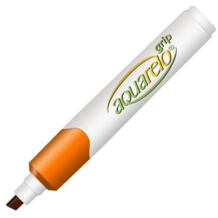 AZOR - Marcador Aquarelo Grip Punta Cincel Color Naranja C/12 Pzas