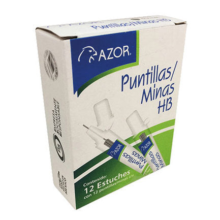 AZOR - Puntillas Azor HB 0.5mm Caja C/12 Tubos C/12 Puntillas C/U