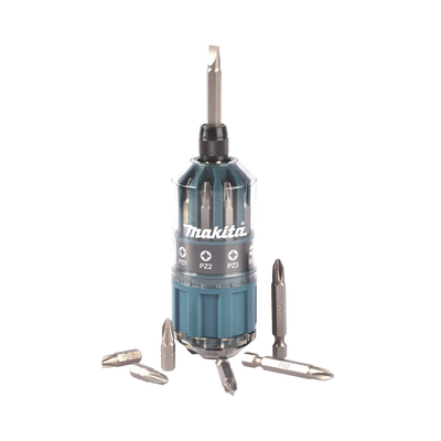 MAKITA - Desarmador Makita Con 18 Puntas intercambiables Tipo: Ph 2, Pz 1, Pz 2, Pz 3, SI 4, SI 5, SI 6.