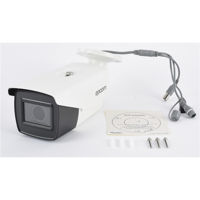 EPCOM PROFESSIONAL - Bullet TURBOHD 4K (8Megapixeles) / Lente Mot. 2.7 a 13.5 mm / Potente IR EXIR de 80 mts / Exterior IP67 / 12 Vcc - 24 VCA / dWDR
