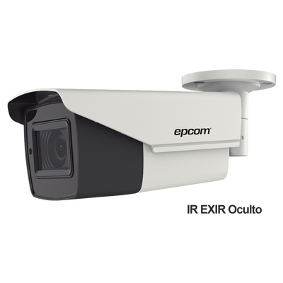 EPCOM PROFESSIONAL - Bullet TURBOHD 4K (8Megapixeles) / Lente Mot. 2.7 a 13.5 mm / Potente IR EXIR de 80 mts / Exterior IP67 / 12 Vcc - 24 VCA / dWDR