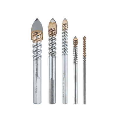 MAKITA - Juego de 5 brocas para vidrio de 1/8"-3/16"-1/4"-3/8"-1/2"
