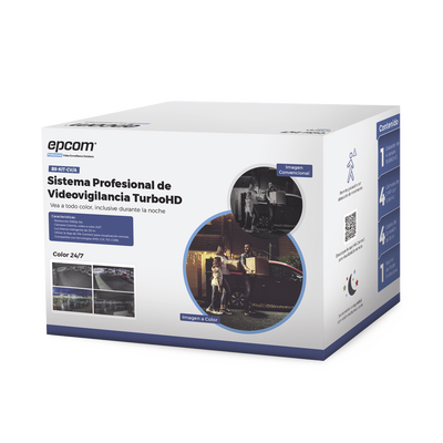 EPCOM PROFESSIONAL - Kit TurboHD 1080p / DVR 8 Canales / 8 Cámaras Bala ColorVu con Microfono Integrado / Fuente de Poder / Accesorios de Instalación
