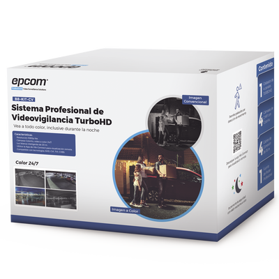EPCOM PROFESSIONAL - Kit de Videovigilancia TurboHD / 1080p Lite / 4 Cámaras Bala ColorVu / DVR 5 Canales / IR 20 m (65.6 ft) / IP66