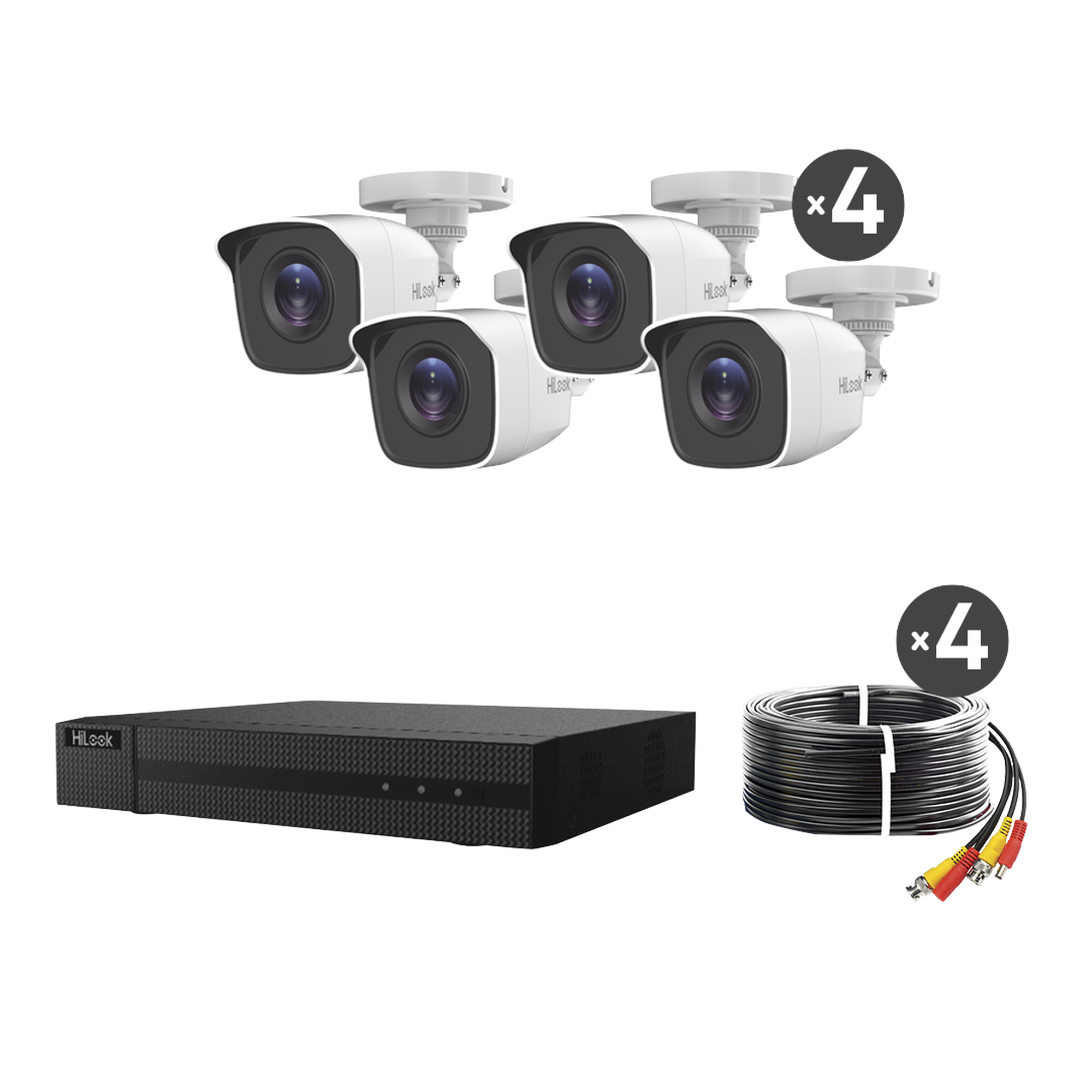 EPCOM PROFESSIONAL - Kit TurboHD 1080p / DVR 4 Canales / 4 Cámaras Bala ColorVu con Microfono Integrado / Fuente de Poder / Accesorios de Instalación