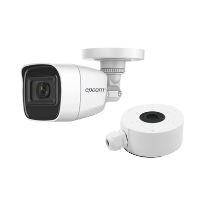 EPCOM PROFESSIONAL - KIT DE CÁMARA + MONTAJE / Cámara Bala TURBOHD 2 Megapixel (1080p) / Gran Angular 106° / Lente 2.8 mm / 25 mts IR EXIR / Exterior IP66 / 4 Tecnologías / dWDR