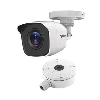 EPCOM PROFESSIONAL - KIT de Bala TURBOHD 2 Megapixel (1080p) + Caja de Conexión / Exterior IP66 / TVI-AHD-CVI-CVBS