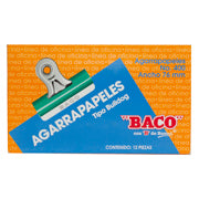 BACO - AGARRAPAPEL BACO BULL-DOG No.400 VERDE 76MM C/12