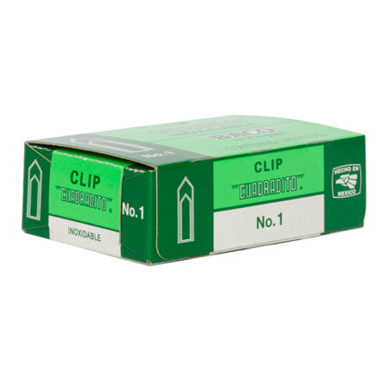 BACO - Clip Baco Cuadradito #1 Niquelado Paquete c/10 Cajas c/100 Clips c/u