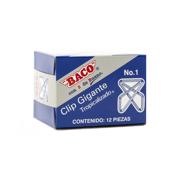 BACO - Clip Baco Gigante #1 Zincado Caja c/12 clips
