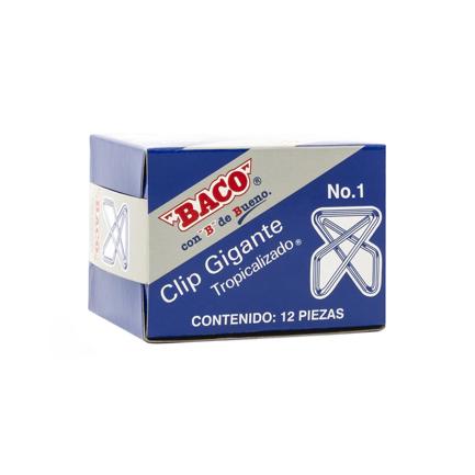 BACO - Clip Baco Gigante #1 Zincado Caja c/12 clips