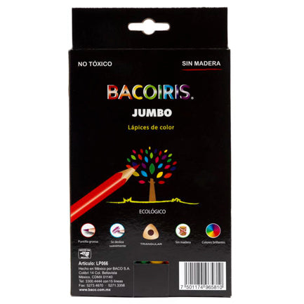 BACO - COLORES BACOIRIS TRIANGULARES JUMBO CAJA C/12