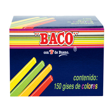 BACO - GIS BACO COLORES TIC-150 CAJITA C/150 PIEZAS