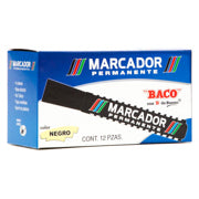 BACO - MARCADOR BACO PERMANENTE PLASTICO NEGRO c/12