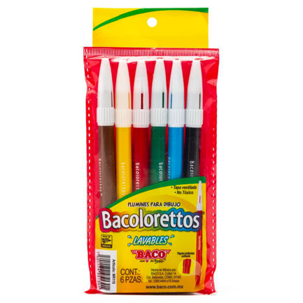 BACO - MARCADOR BACOLORETO PLUMIN C/6