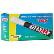 BACO - MARCADOR BACO TIZAPEN PLASTICO NEGRO C/12