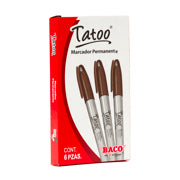 BACO - MARCADOR PERM TATOO P/FINO CAFE CAJA C/6
