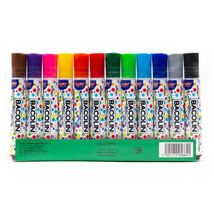 BACO - Marcador Baco Base Agua Bacolin Lavable c/12 Colores