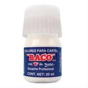 BACO - PINTURA BACO P/CARTEL 20ML BLANCO P/TINTAS C/10