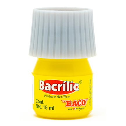 BACO - PINTURA BACO ACRÍLICA AMARILLO LIMÓN 15ML C/10
