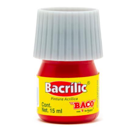 BACO - Pintura Baco Bracrílic Acrílica 15ml Color Rojo Bermellón C/10 Pzas