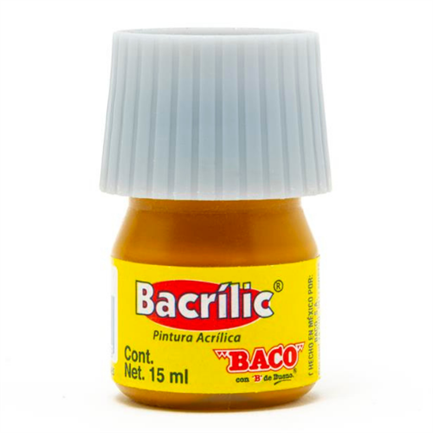 BACO - Pintura Baco Bacrílic Acrílica 15ml Color Ocre C/10 Pzas