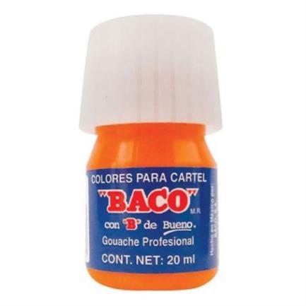 BACO - Pintura Baco para Cartel 20ml Color Naranja C/10 Pzas