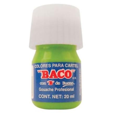 BACO - Pintura Baco para Cartel 20ml Color Verde Amarillento C/10 Pzas