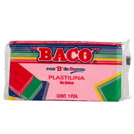 BACO - PLASTILINA BACO MARQUETA 180GR ROSA No.53