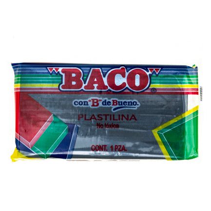 BACO - PLASTILINA BACO MARQUETA 180GRS COLOR GRIS OBSCURO