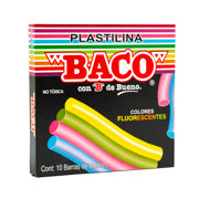 BACO - PLASTILINA FLUORECENTE BACO CAJA C/10 BARRITAS