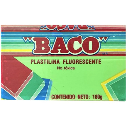 BACO - Plastilina Baco Marqueta No.66 Color Verde Fluorescente 180gr