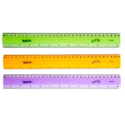 BACO - REGLA IRROMPIBLE BACO 30 CMS COLORES CAJA C/25