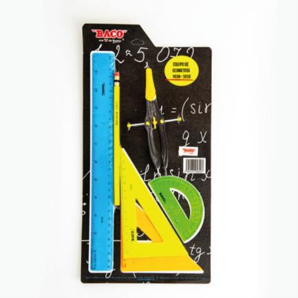 BACO - JUEGO DE GEOMETRIA BACO NEON 5050 COMPAS 600