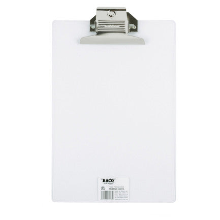 BACO - TABLA BACO PLASTICA TRANSPARENTE CARTA