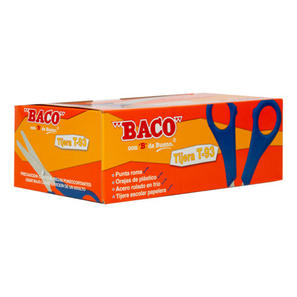 BACO - TIJERA BACO T-93 13 CMS (5") MANGO PLASTICO CAJA C/25