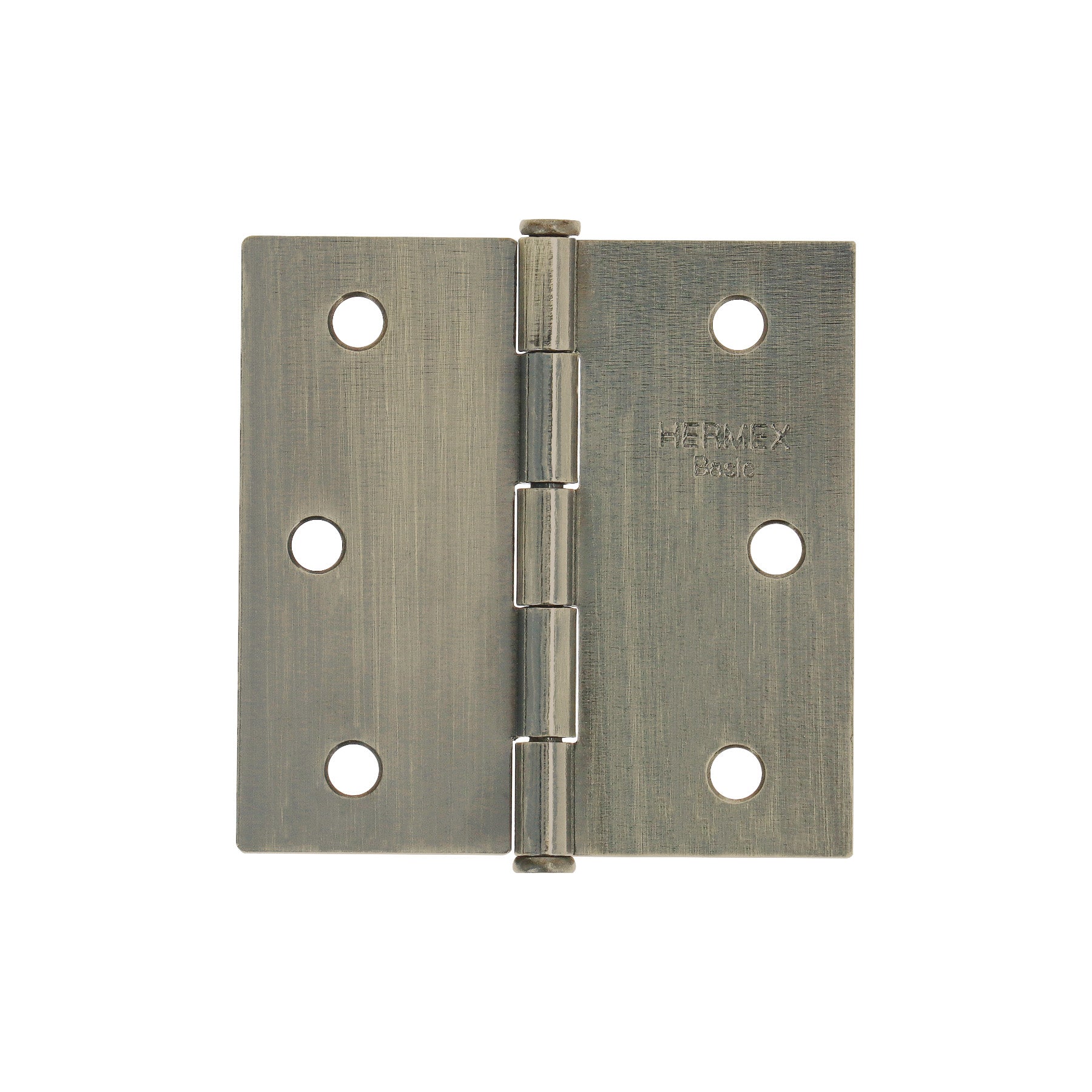 Bisagra cuadrada 2-1/2', laton antiguo, cabeza plana, BASIC