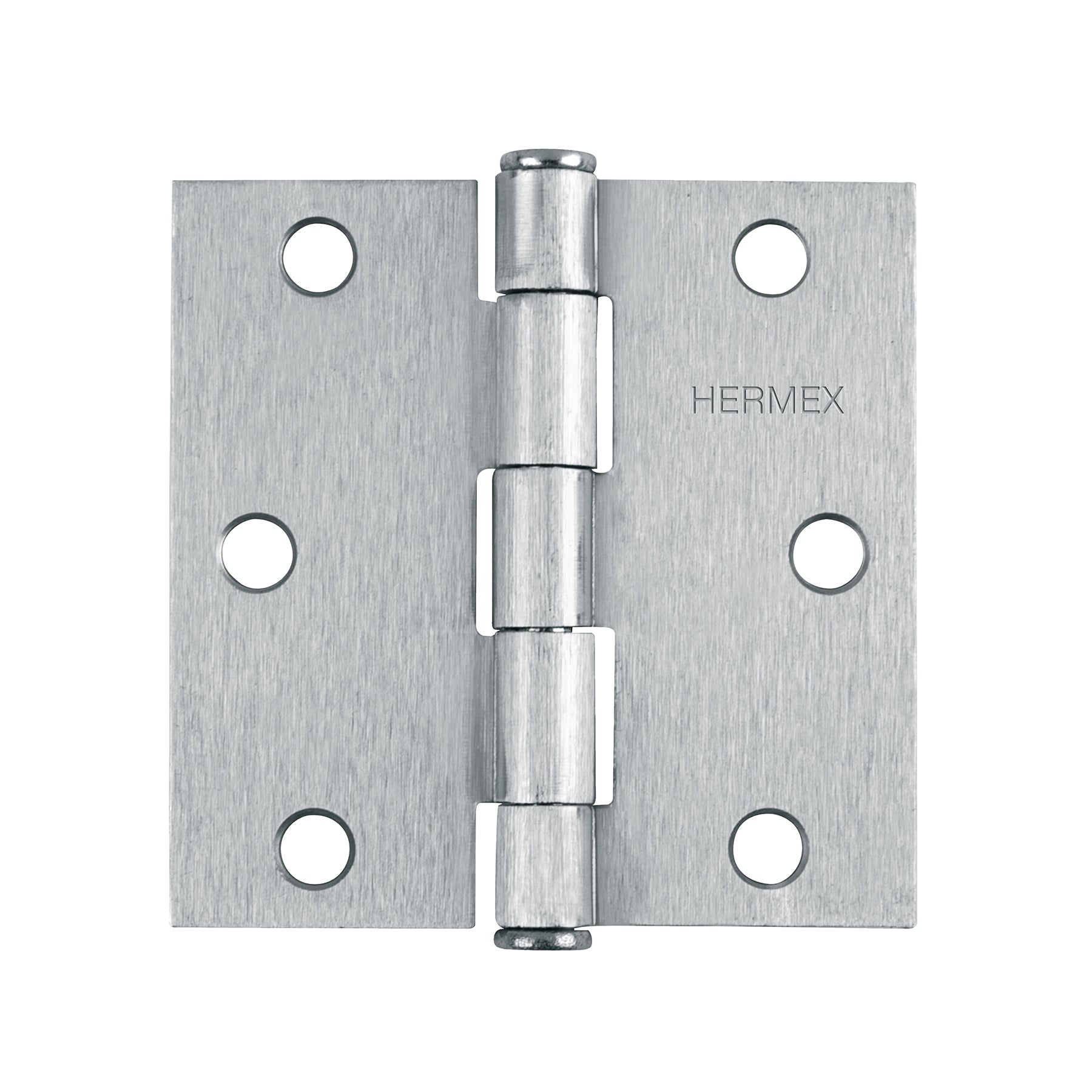 Bisagra cuadrada 3', satinado, cabeza plana, HERMEX